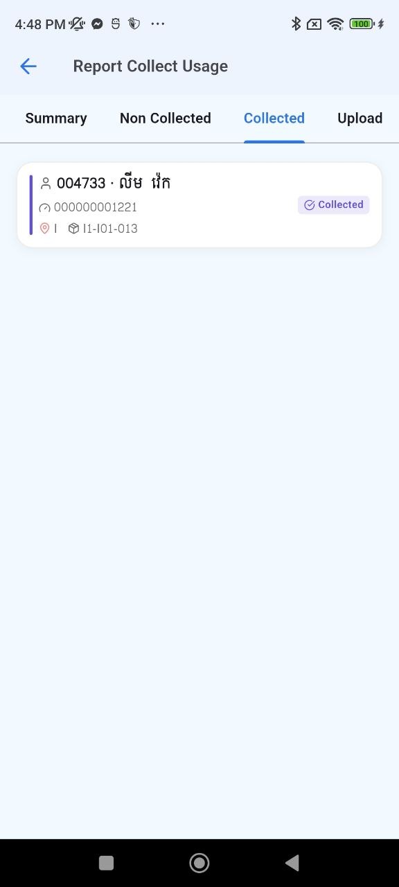 Collect usage — list tab